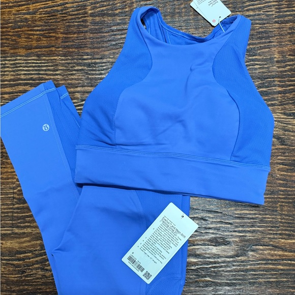 lululemon athletica Pants - Lululemon Everlux and Mesh HR Training Tight 21” & High-Neck Train Bra
I…